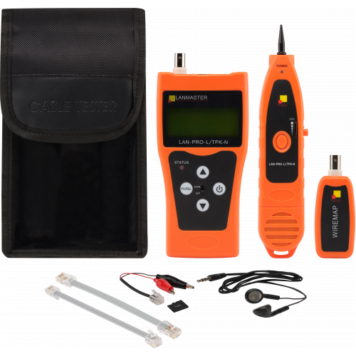 Cable tester with length measurement and cable tracer, one remote identifier